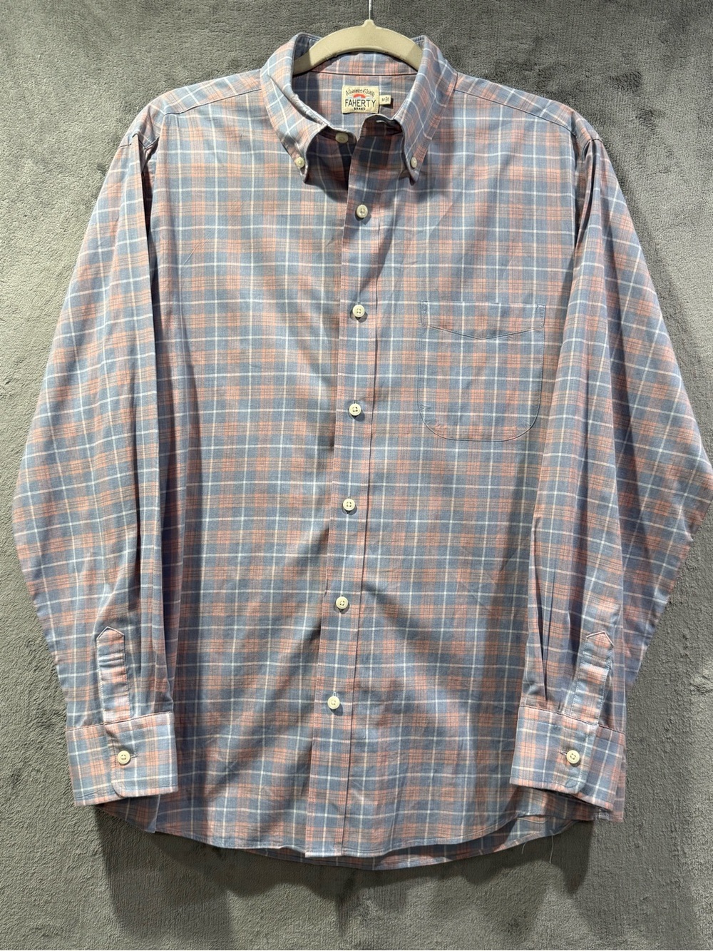 Faherty Brand Mens Plaid Button Down Shirt Size M Long Sleeve Cotton